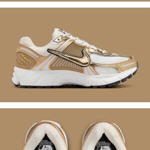 BRAND NEW WITHOUT BOX Nike Women's VOMERO 5 Gold & White Running Sneakers 8